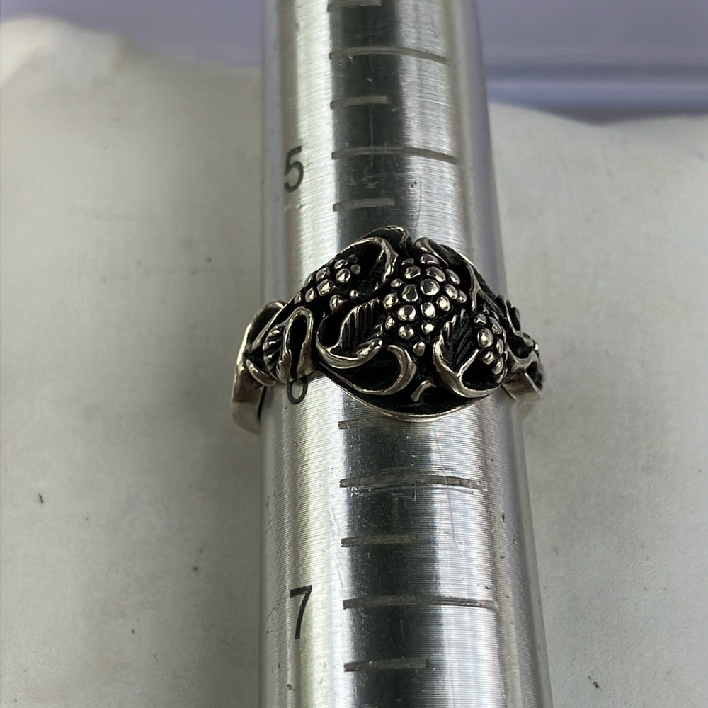 Carol Felty Darling Sterling Silver Grape and Vines Ring